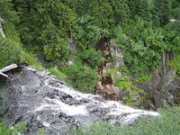 Top edge of the falls